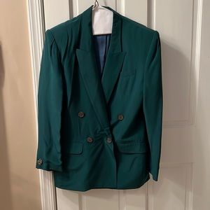Vintage Hugo Buscati Green silk Blazer